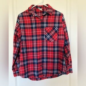 4/$25 Forever 21 Red Plaid Button Down Shirt size Small